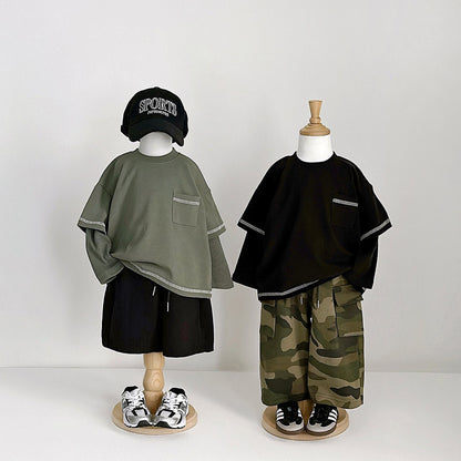 Toddler F26 Cargo Wide Pants (2-9y) - Camouflage kids outfit