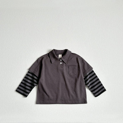 Toddler F26 Collared Layered Long Sleeve Top (2-8y) - 2 Colors kids outfit