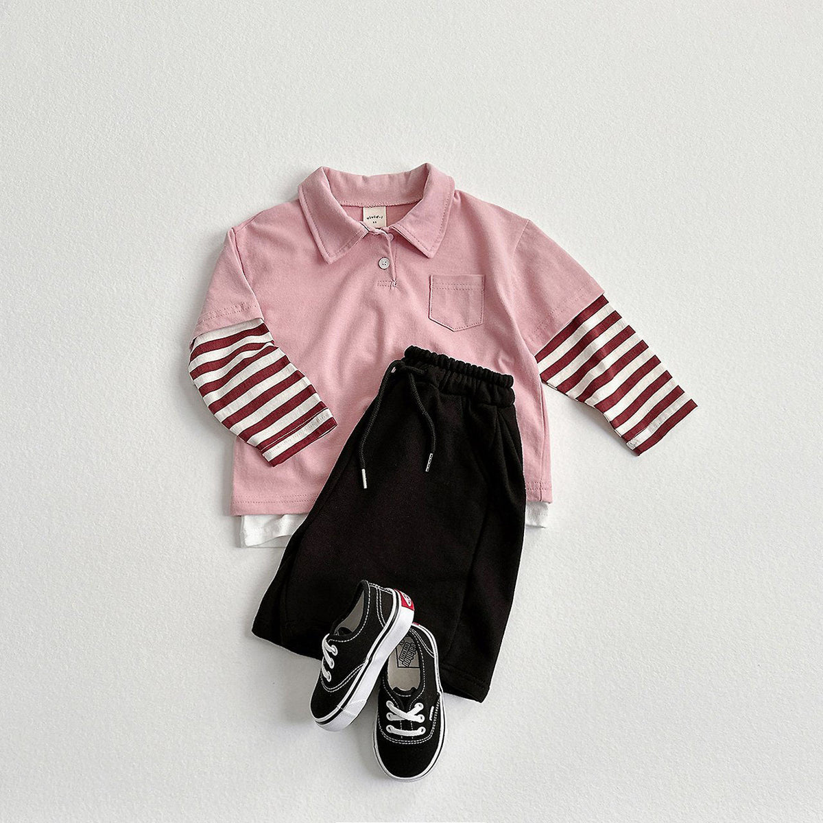 Toddler F26 Collared Layered Long Sleeve Top (2-8y) - 2 Colors kids outfit