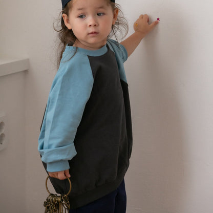 Toddler F26 Colorblock Raglan Long Sleeve Top (2-8y) - 2 Colors kids outfit
