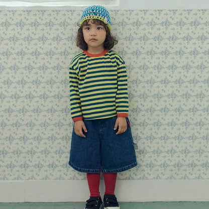 Toddler F26 Denim Bermuda Pants (2-7y) - Blue kids outfit