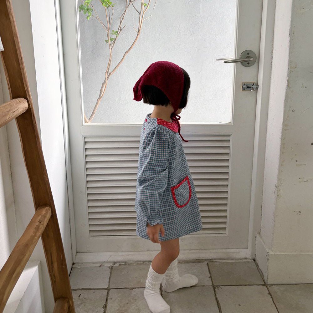 Toddler F26 Floral Peter Pan Collar Pocket Dress (1-6y) - Blue kids outfit