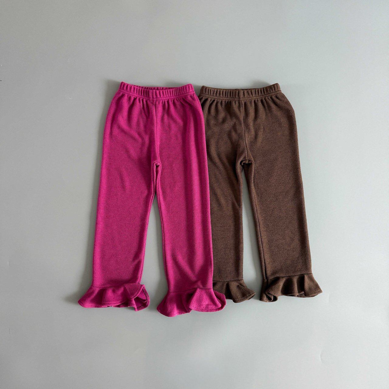 Toddler F26 Knitted Frill Pants (2-8y) - Brown kids outfit