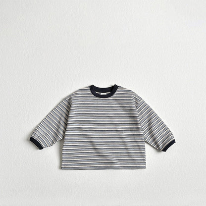 Toddler F26 Multi Stripe Long Sleeve Top (2-9y) - 3 Colors kids outfit