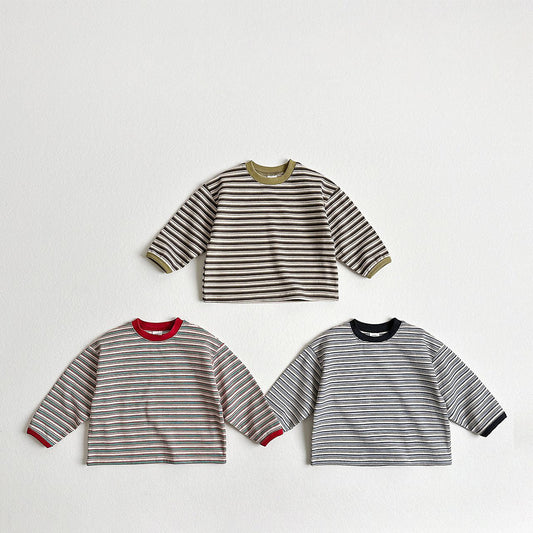 Toddler F26 Multi Stripe Long Sleeve Top (2-9y) - 3 Colors kids outfit
