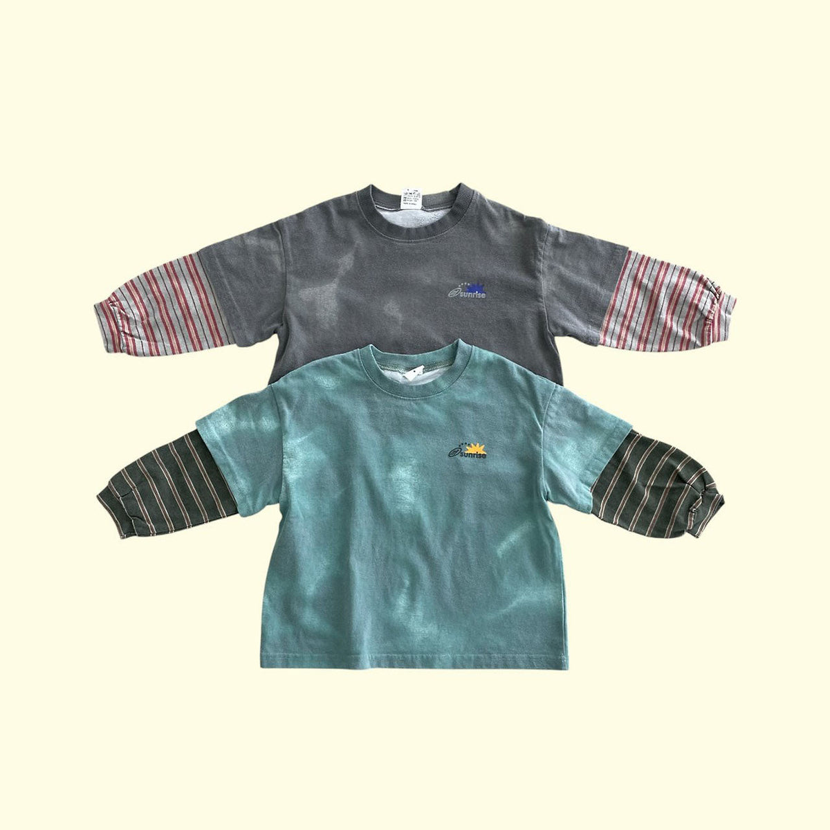 Toddler F26 Pigment Dyed Layered Long Sleeve Top (3-9y) - 2 Colors kids outfit