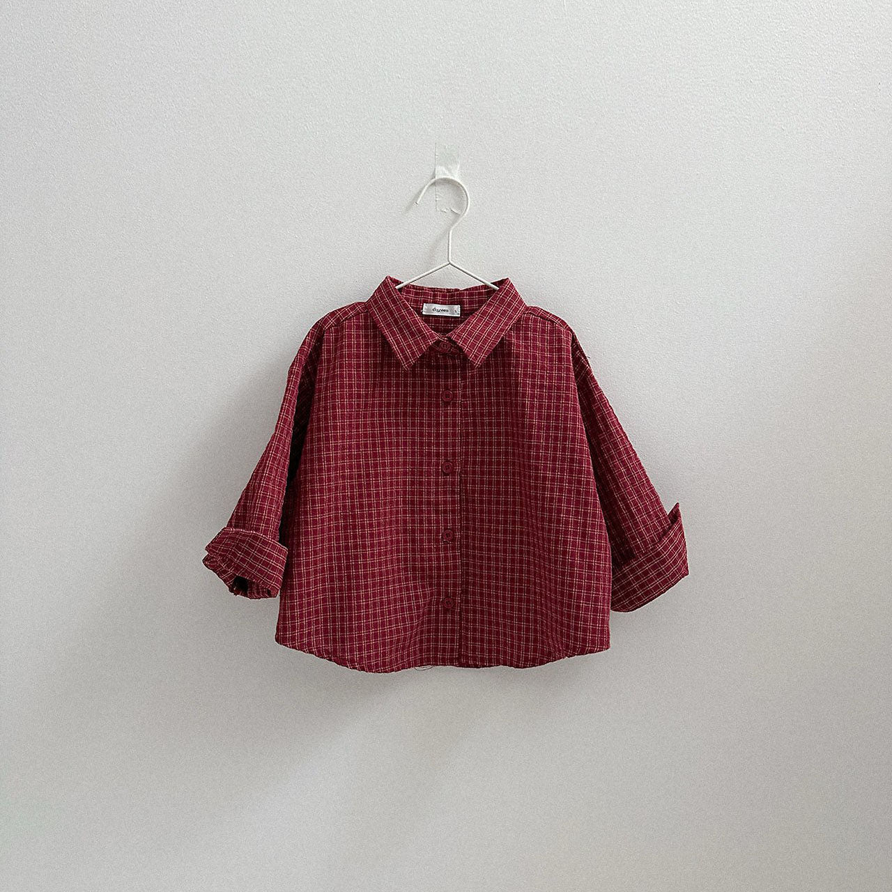 Toddler F26 Plaid Long Sleeve Shirts (2-9y) - Red kids outfit
