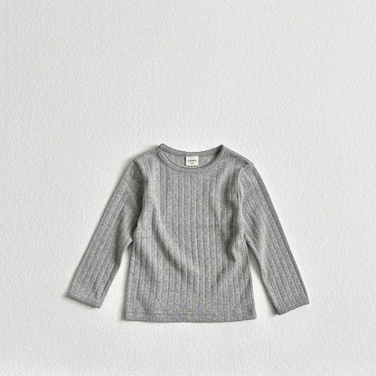 Toddler F26 Pointelle Long Sleeve Top (2-9y) - 3 Colors kids outfit
