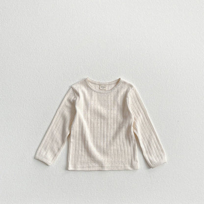 Toddler F26 Pointelle Long Sleeve Top (2-9y) - 3 Colors kids outfit