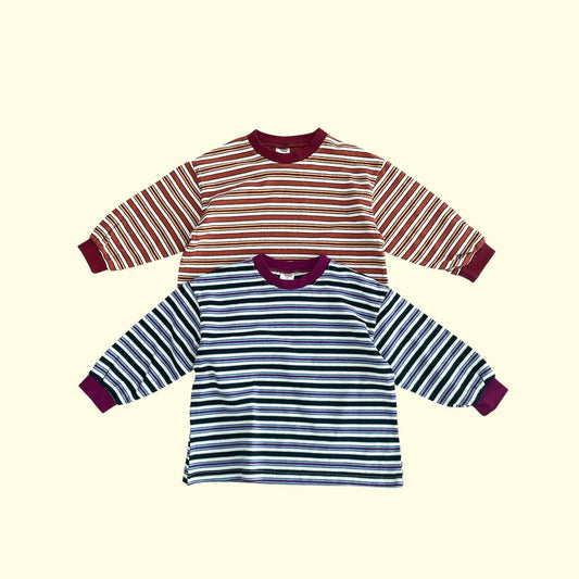 Toddler F26 Retro Stripe Long Sleeve Top (3-9y) - 2 Colors kids outfit
