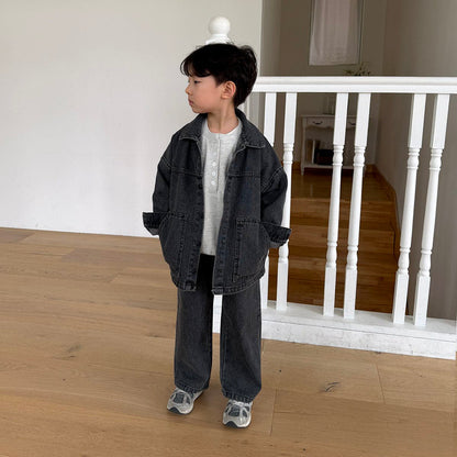 Toddler F26 RIbbed Denim Pull-On Pants (12m-9y) - 2 Colors kids outfit