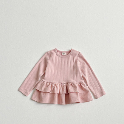 Toddler F26 Ribbed Long Sleeve Flare Layer Top (2-8y) - 3 Colors kids outfit