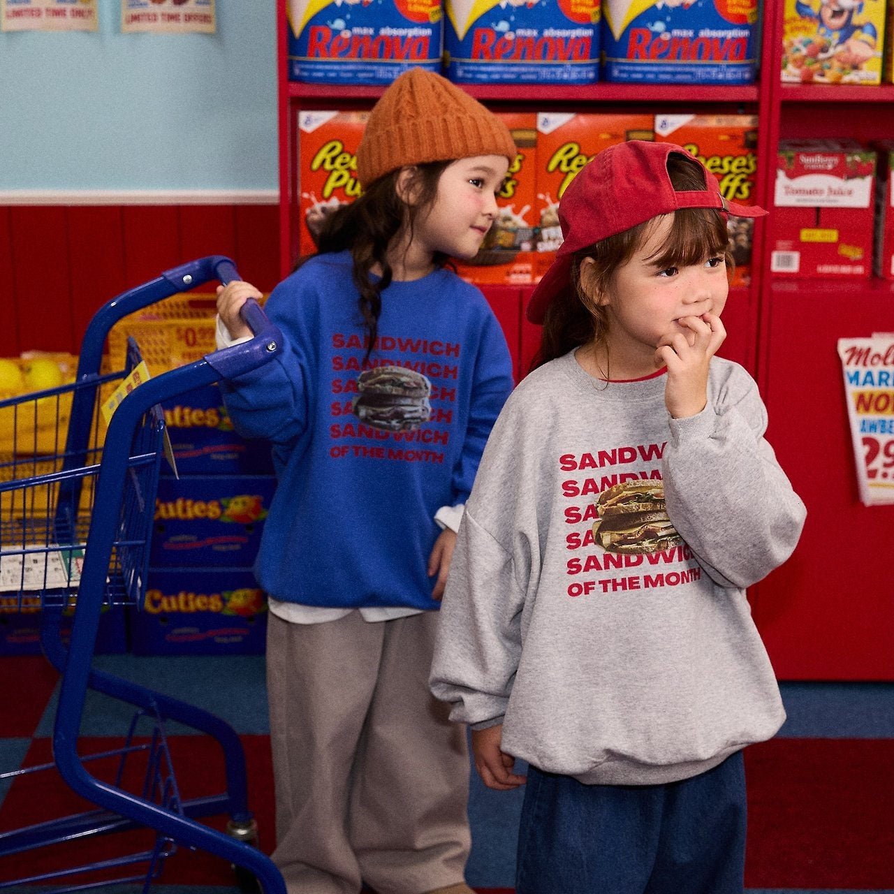 Toddler F26 Sandwich Long Sleeve Sweatshirt (4m-6y) - 2 Colors kids outfit
