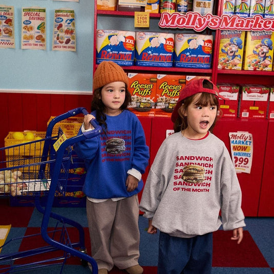 Toddler F26 Sandwich Long Sleeve Sweatshirt (4m-6y) - 2 Colors kids outfit