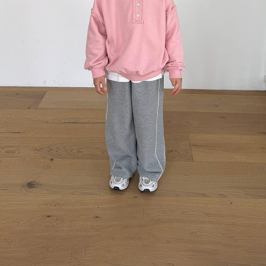 Toddler F26 Side Piping Detail Pull-On Sweatpants (12m-9y) - Heather Gray kids outfit