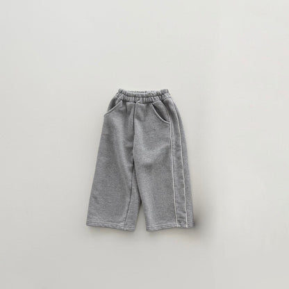 Toddler F26 Side Piping Detail Pull-On Sweatpants (12m-9y) - Heather Gray kids outfit