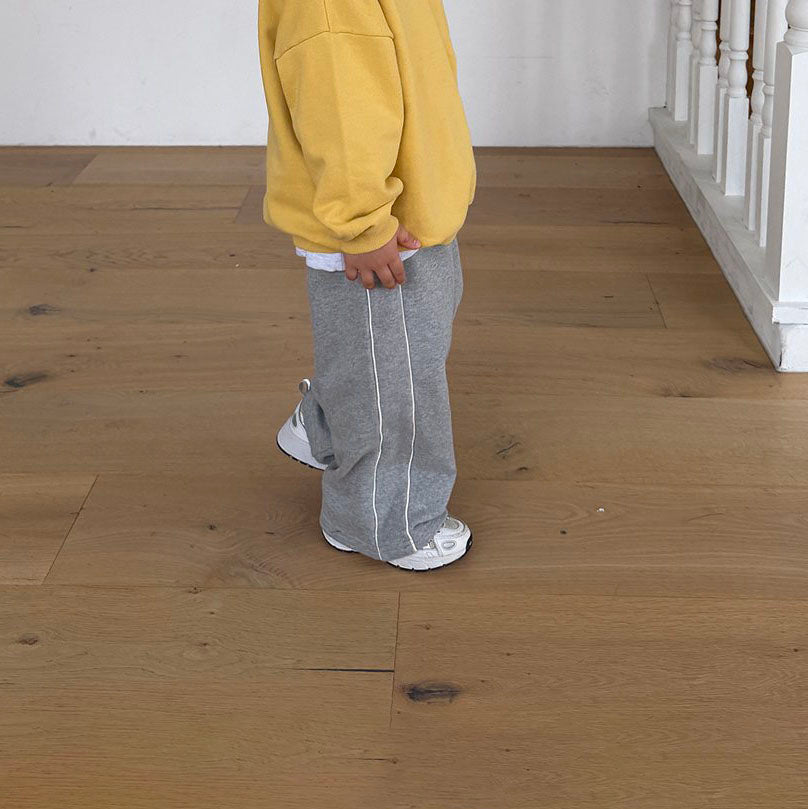 Toddler F26 Side Piping Detail Pull-On Sweatpants (12m-9y) - Heather Gray kids outfit
