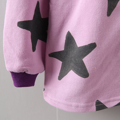 Toddler F26 Star All-Over Print Long Sleeve Top (2-9y) - Pink kids outfit