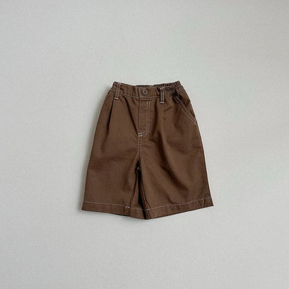 Toddler F26 Stitch Detail Bermuda Pants (2-9y) - Brown kids outfit