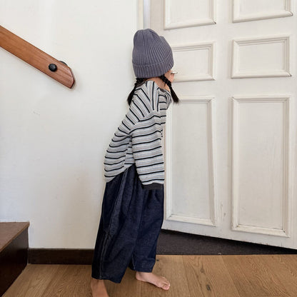 Toddler F26 Stitch Detail Corduroy Pants (1-7y) - Navy kids outfit