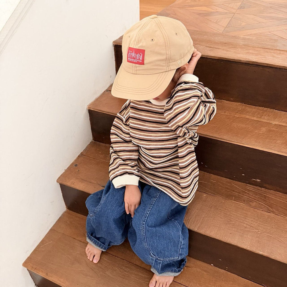Toddler F26 Stitch Detail Denim Pants (1-7y) - Blue kids outfit