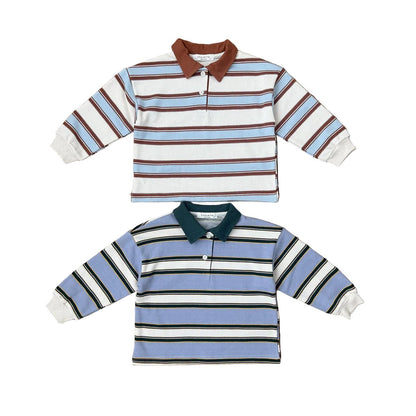Toddler F26 Stripe Collared Long Sleeve Top (2-8y) - 2 Colors kids outfit