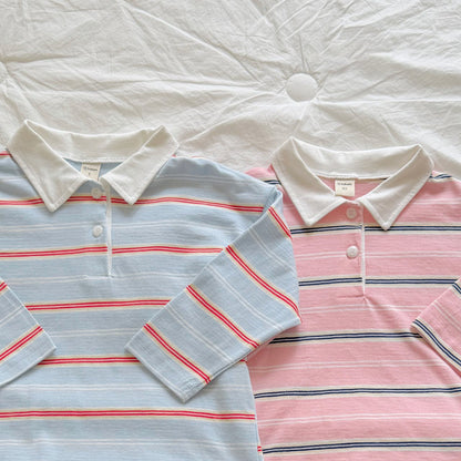Toddler F26 Stripe Collared Long Sleeve Top (2-9y) - 2 Colors kids outfit