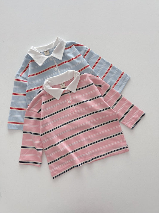 Toddler F26 Stripe Collared Long Sleeve Top (2-9y) - 2 Colors kids outfit