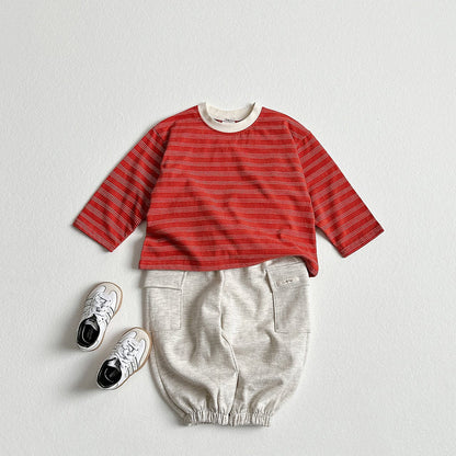 Toddler F26 Stripe Long Sleeve Top (2-9y) - 3 Colors kids outfit
