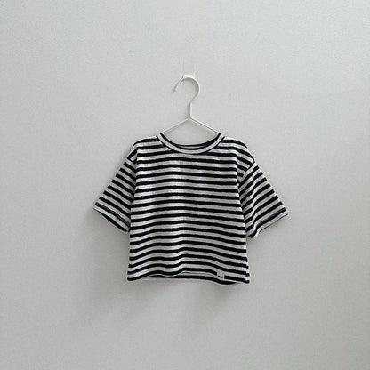 Toddler F26 Stripe Loose Fit Short Sleeve Top (10m-4y) - 3 Colors kids outfit