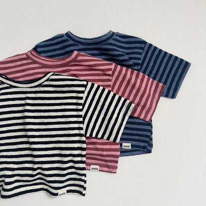 Toddler F26 Stripe Loose Fit Short Sleeve Top (10m-4y) - 3 Colors kids outfit