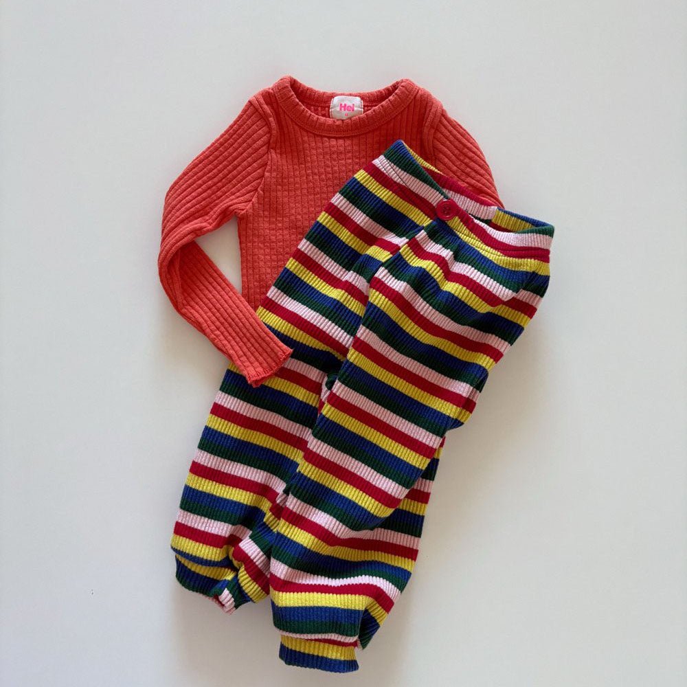 Toddler F26 Stripe Ribbed Jogger Pants (1-6y) kids outfit