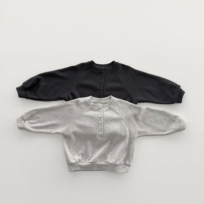 Toddler F26 Textured Henley Sweatshirt (12m-9y) - 2 Colors kids outfit