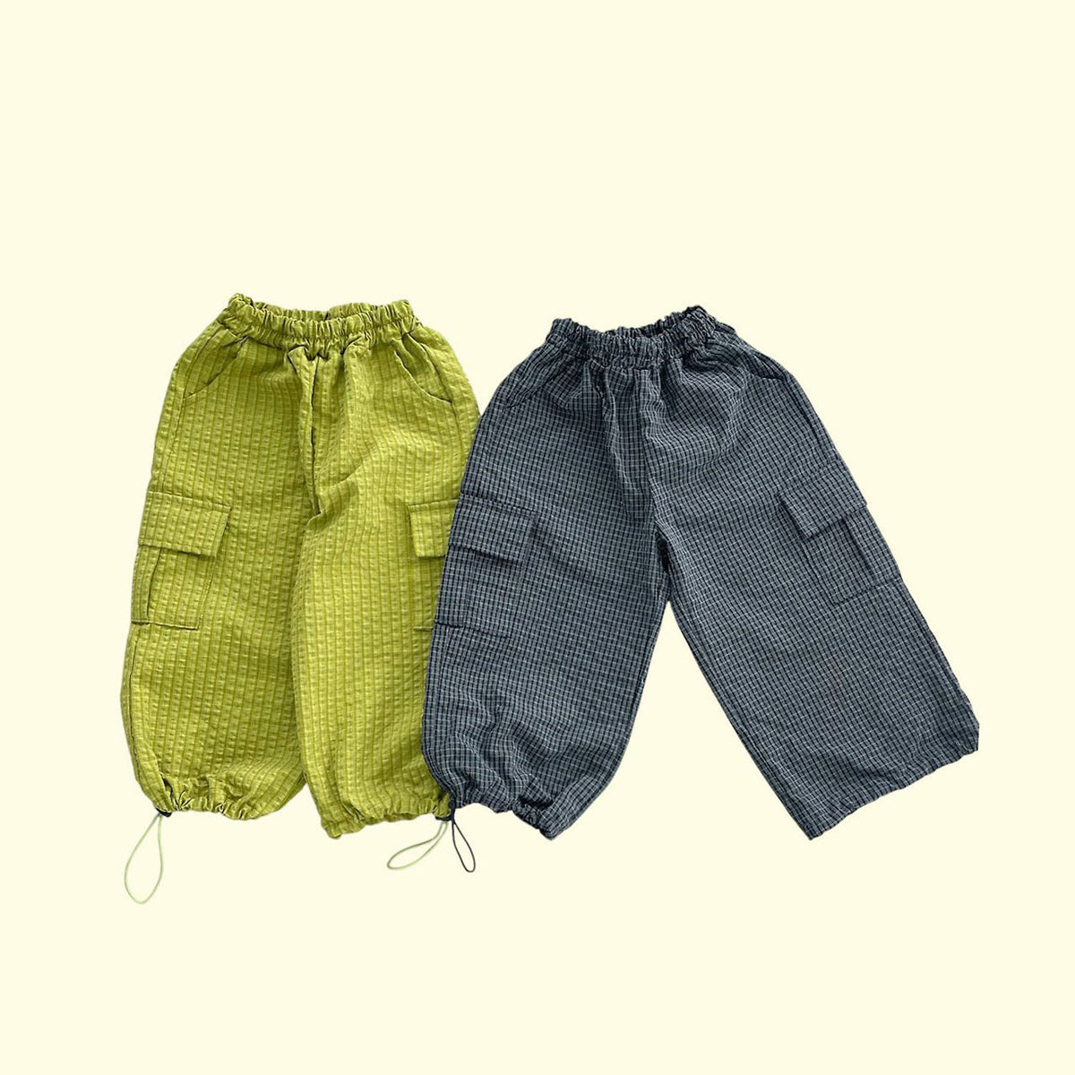 Toddler F26 Textured Plaid Adjustable Hem Jogger Pants (3-9y) - 2 Colors kids outfit