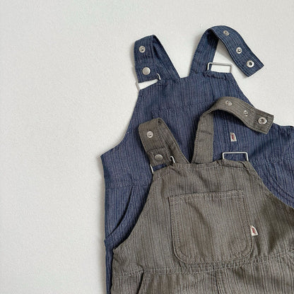 Toddler F26 Textured Stripe Denim Overalls (10m-4y) - 2 Colors kids outfit