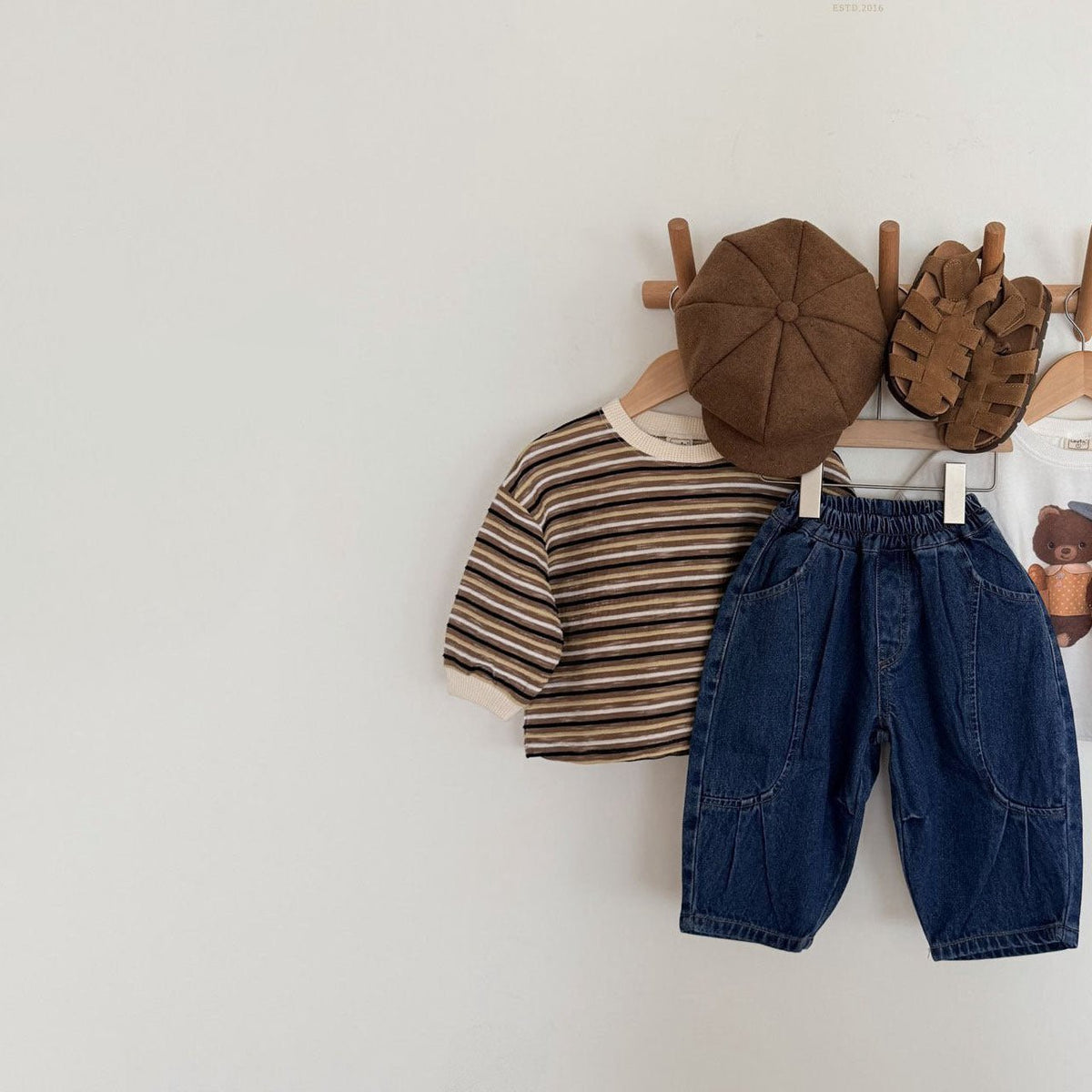 Toddler F26 Textured Stripe Long Sleeve Top (1-7y) - 2 Colors kids outfit