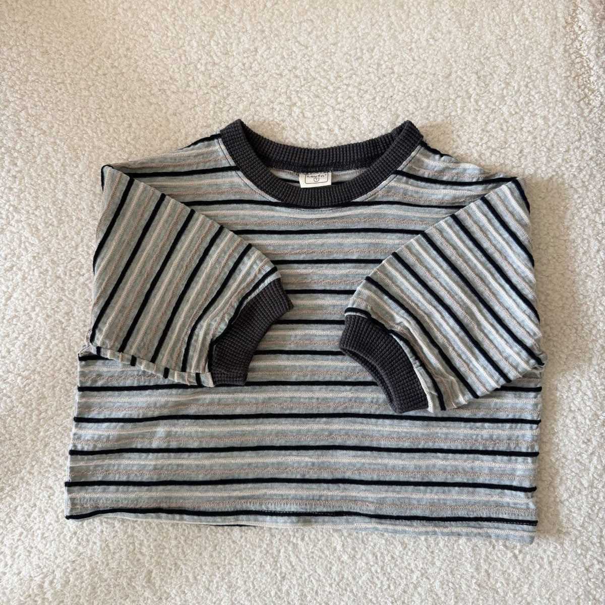 Toddler F26 Textured Stripe Long Sleeve Top (1-7y) - 2 Colors kids outfit