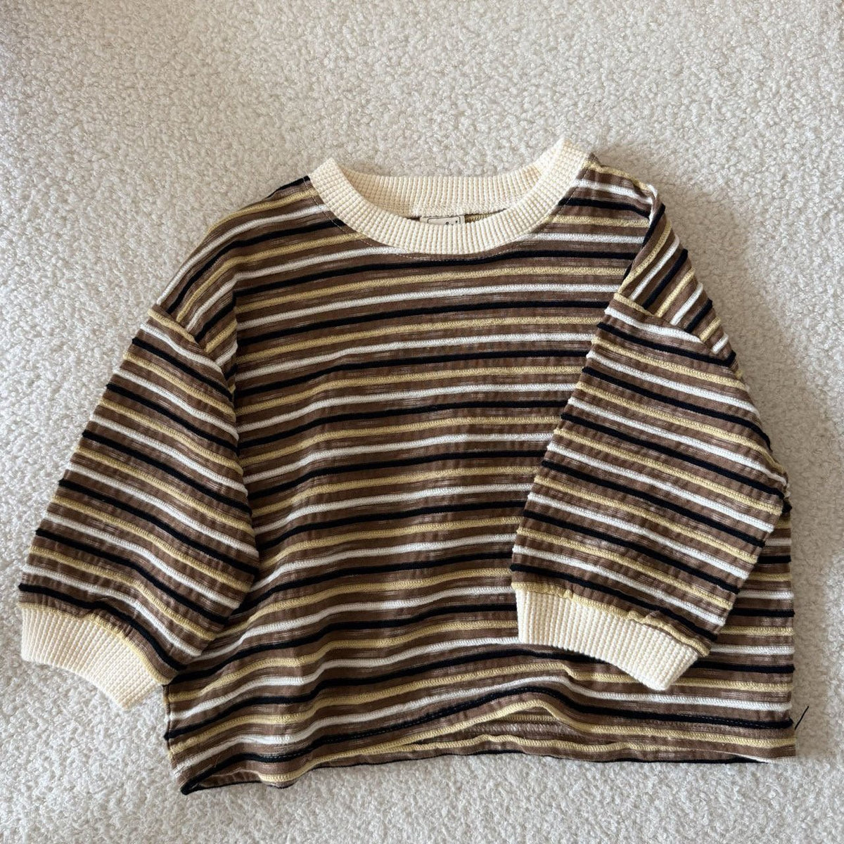 Toddler F26 Textured Stripe Long Sleeve Top (1-7y) - 2 Colors kids outfit
