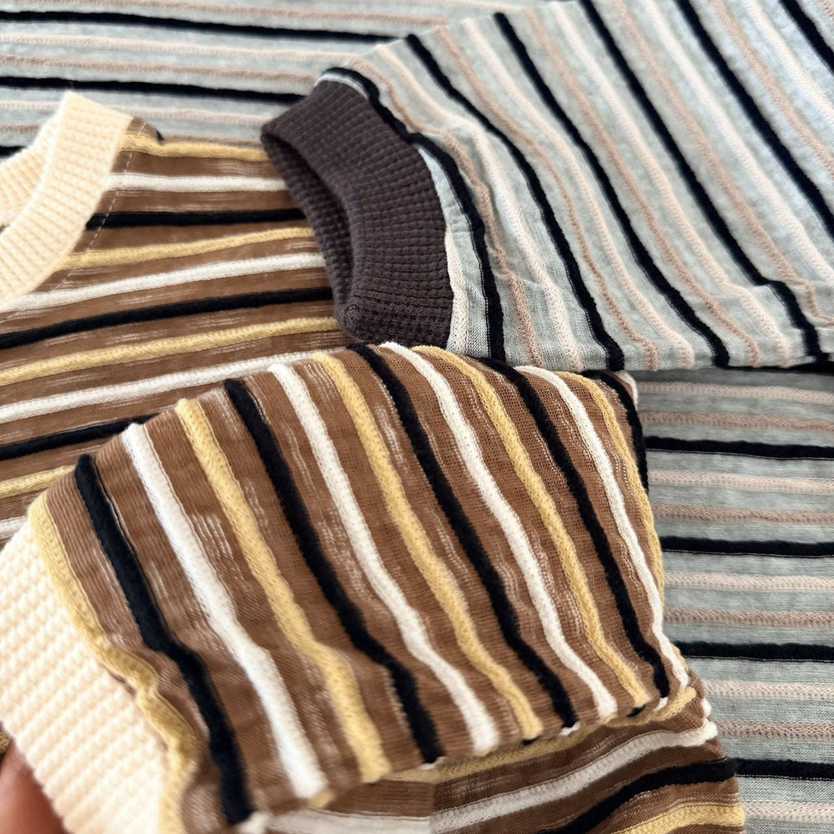 Toddler F26 Textured Stripe Long Sleeve Top (1-7y) - 2 Colors kids outfit