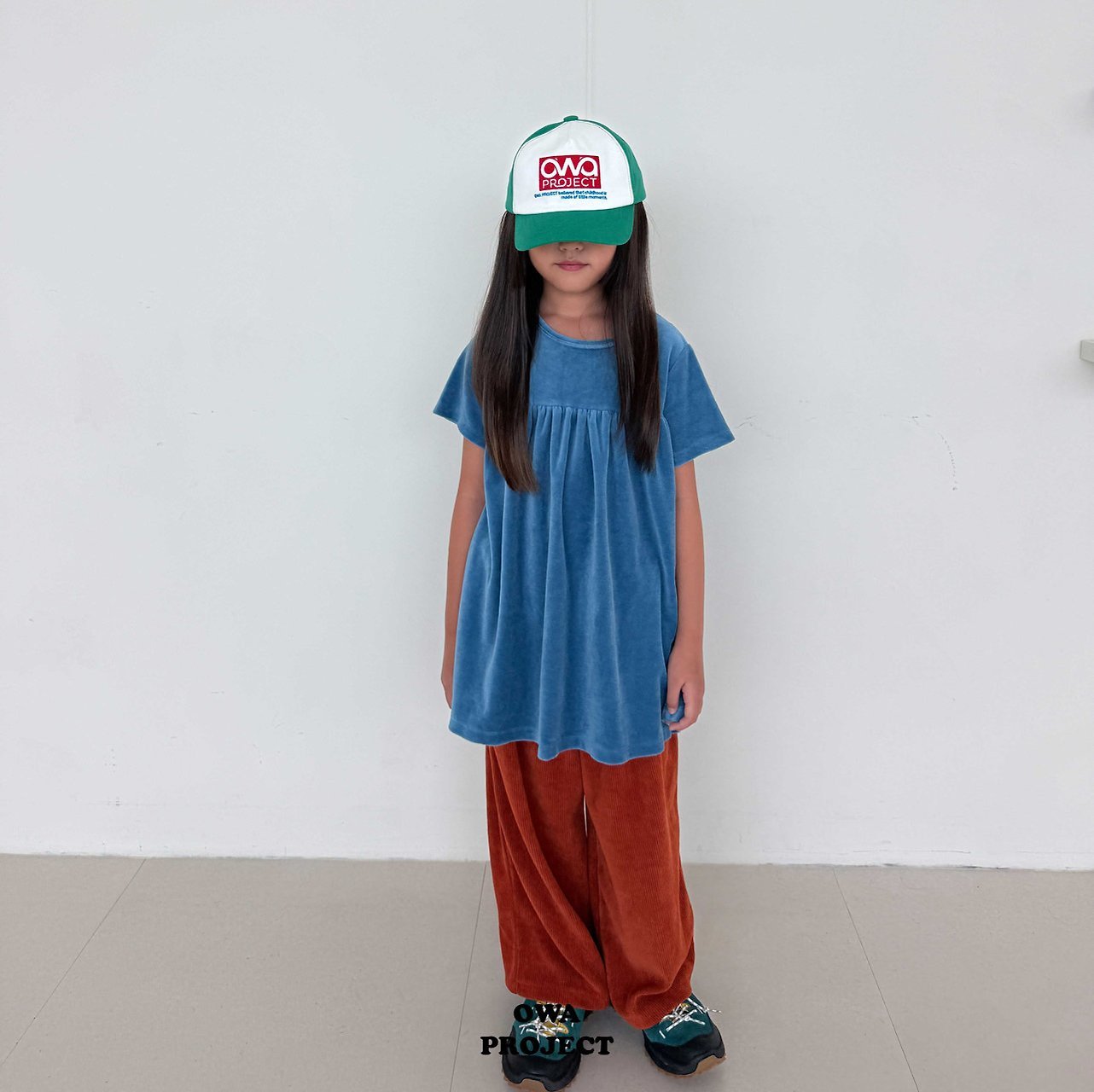 Toddler F26 Velour Shirring Detail Short Sleeve Dress (2-8y) - 2 Colors kids outfit