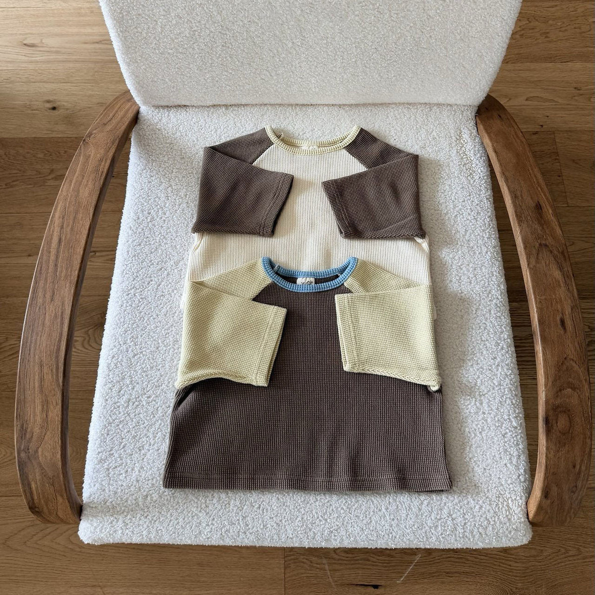 Toddler F26 Waffle Colorblock Raglan Long Sleeve Top (1-7y) - 2 Colors kids outfit