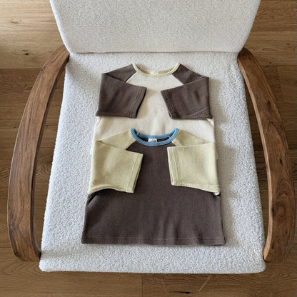 Toddler F26 Waffle Colorblock Raglan Long Sleeve Top (1-7y) - 2 Colors kids outfit