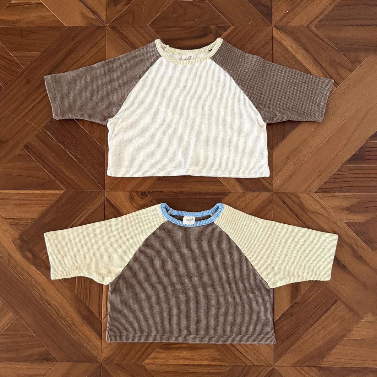 Toddler F26 Waffle Colorblock Raglan Long Sleeve Top (1-7y) - 2 Colors kids outfit