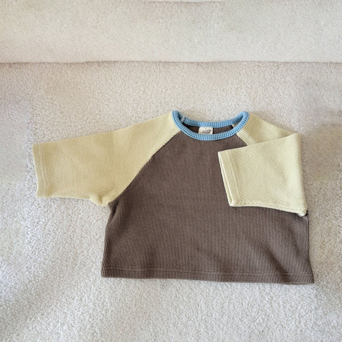 Toddler F26 Waffle Colorblock Raglan Long Sleeve Top (1-7y) - 2 Colors kids outfit