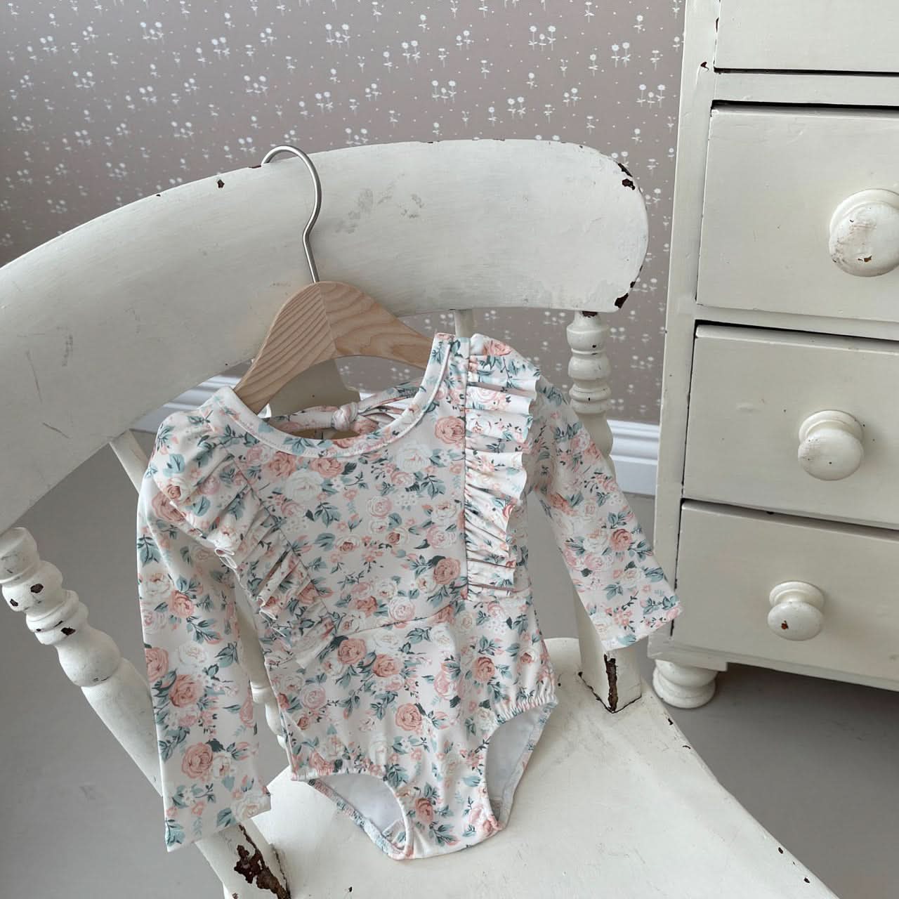 Toddler Floral Print One - Piece Swimsuit (12m) kids outfit
