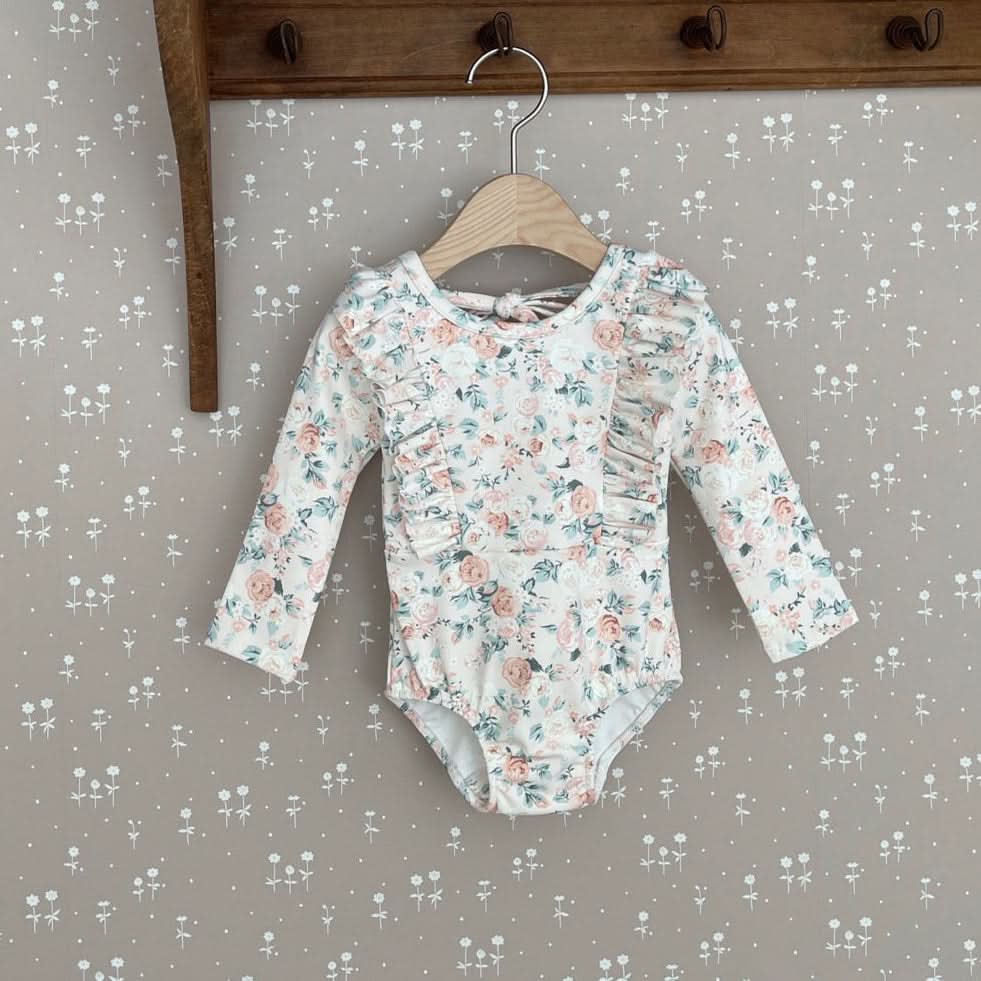 Toddler Floral Print One - Piece Swimsuit (12m) kids outfit