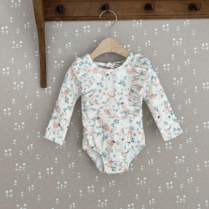 Toddler Floral Print One - Piece Swimsuit (12m) kids outfit