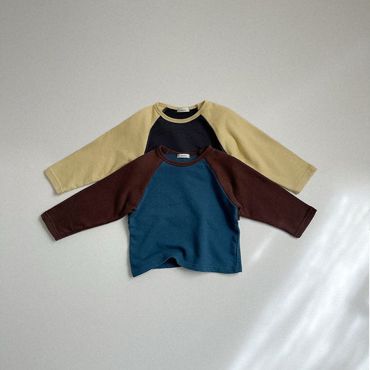 Toddler FW26 Color Block Raglan Long Sleeve Top (2-9y) - 2 Colors kids outfit
