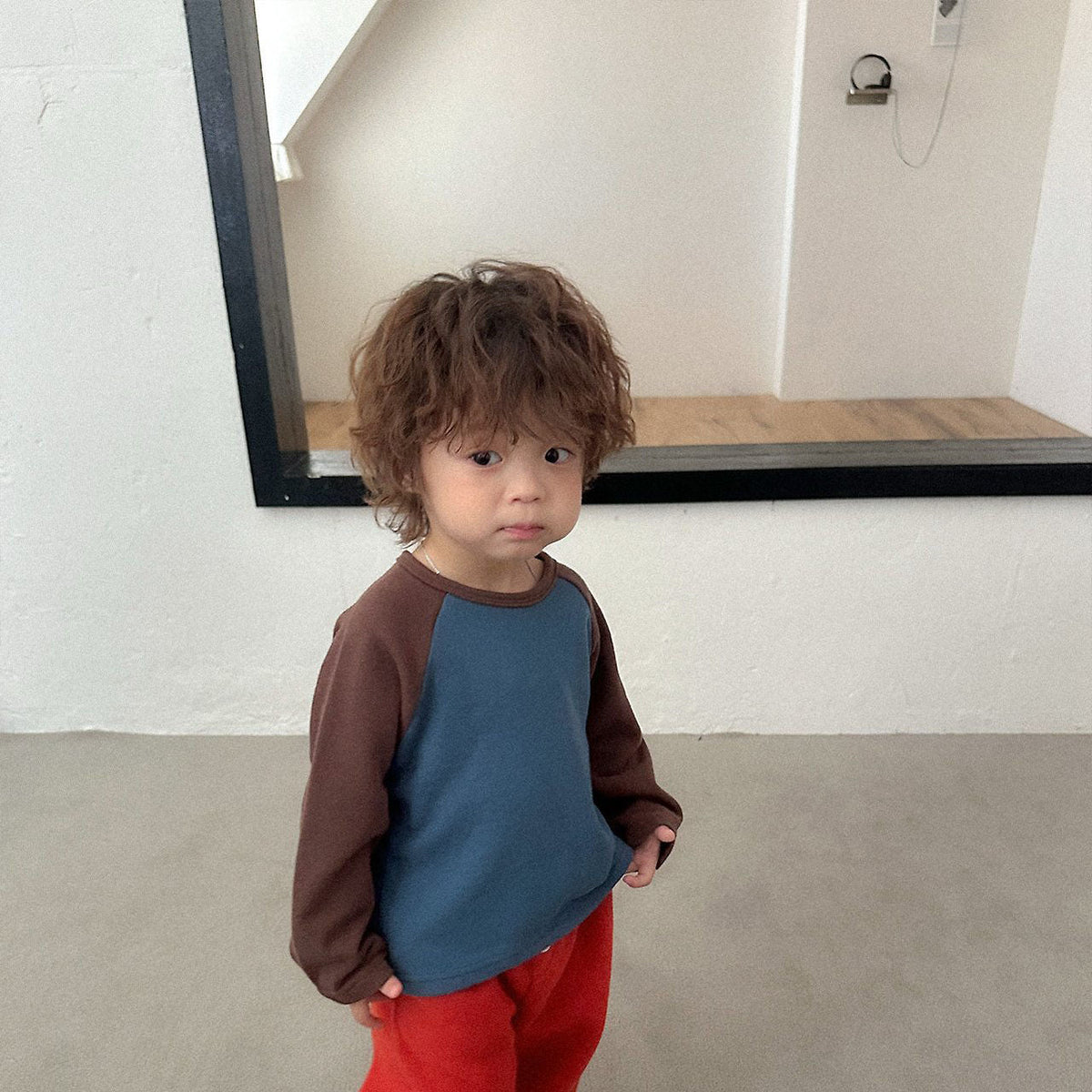 Toddler FW26 Color Block Raglan Long Sleeve Top (2-9y) - 2 Colors kids outfit