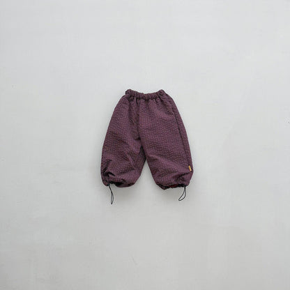 Toddler FW26 Fleece Lined Textured Plaid Adjustable Hem Jogger Pants (2-6y) - 2 Colors kids outfit